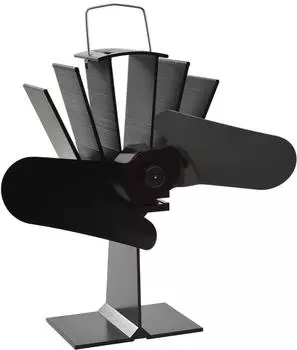 vidaXL Ofenventilator w&auml;rmebetrieben, 2 Bl&auml;tter, schwarz (51239)
