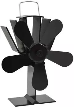vidaXL Ofenventilator w&auml;rmebetrieben, 5 Bl&auml;tter, schwarz (51242)