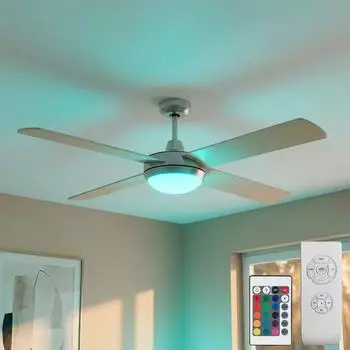 V-TAC Deckenventilator mit LED, dimmbar, RGB, Fernbedienung, &Oslash;132cm