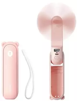 JisuLife Life8 Plus Handventilator 4500mAh Powerbank mit LED-Licht, pink