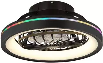 Globo Deanne Deckenventilator mit Licht RGB LED Fernbedienung schwarz (03665)