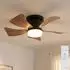 Globo Wood effect LED ceiling fan 40.6 cm