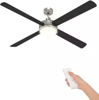 vidaXL Deckenventilator mit Licht und Fernbedienung &Oslash;130cm, schwarz