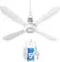 Bestlivings Mobiler Deckenventilator weiß, Ø40cm, 5W, 5m Kabel mit Schalter (28271)