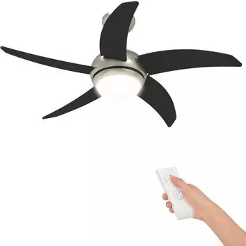 vidaXL Deckenventilator mit Licht und Fernbedienung Ø 110cm, schwarz