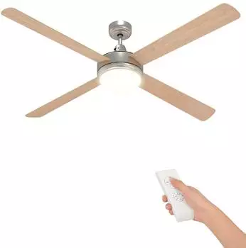 vidaXL Deckenventilator mit Licht und Fernbedienung Ø130cm, Sonoma (42035650)