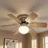 Globo LED-Deckenventilator nickel matt, Glas, Ø76cm, 320lm warmweiß