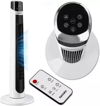 TecTake Arktis Turmventilator 3 Modi, 12h-Timer, 90° Schwenkfunktion, weiß (406086)