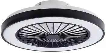 Lindby Teleo LED-Deckenventilator &Oslash;48cm, schwarz, DC, Tuya (10022143)