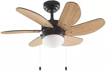 Lindby Minja Deckenventilator mit Lampe, schwarz, 78cm, E14 (4551003)