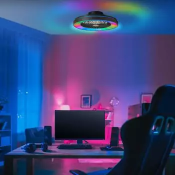 Lightbox LED-Deckenleuchte mit Ventilator &Oslash;48,5cm, RGB, CCT, dimmbar, 40W