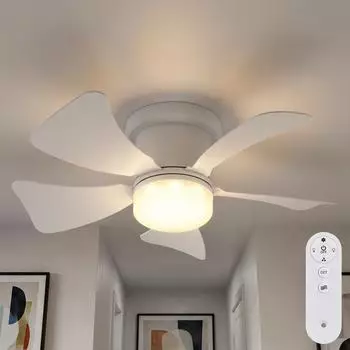 Globo Hines Deckenventilator LED 10W CCT wei&szlig; matt (03609W)