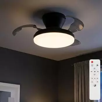 Globo Deckenventilator mit LED, CCT dimmbar, schwarz, Fernbedienung