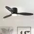 HomCom Deckenventilator mit Beleuchtung, Fernbedienung, 115cm, schwarz (B31-517V00BK)