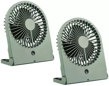 Setpoint Mini Tischventilator 2er-Set, Akku, USB-C, 3 Stufen (R044-S49)