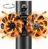 Relaxdays Kaminventilator, doppelt, magnetisch, mit Thermometer, Aluminium, schwarz