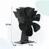 Relaxdays Kaminventilator stromlos, 6 Blätter, schwarz