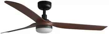 Faro Punt Deckenventilator DC, schwarz/Nussbaum, LED, 130cm (338171S)