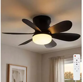 JUST LIGHT MINIAIR LED-Deckenleuchte mit Ventilator, schwarz, dimmbar (14610-18)