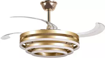 Beliani Aucilla Deckenventilator gold, LED, Fernbedienung (832117)