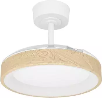 Eglo Torreya LED-Deckenventilator einziehbare Fl&uuml;gel, Holzoptik natur-wei&szlig; (35222)