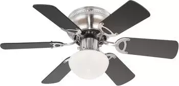 Globo Ugo 76 cm Deckenventilator nickel matt/buche/graphit mit Licht