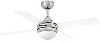 Faro Barcelona Mini Icaria - Matt nickel/transparent ceiling fan (33696)