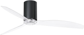 Faro Barcelona Mini Tube Fan - Shiny black/transparent with DC motor (32040)