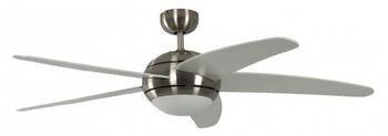 Pepeo Melton 132 cm Deckenventilator nickel/weiß mit Licht inkl. Fernbedienung