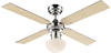 Globo Champion 106,6 cm Deckenventilator messing scwarz/weiß mit Licht