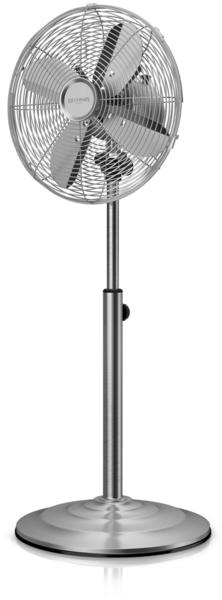Brandson Standventilator im Chrom Design 35W Lüfter mit 30cm ØVentilator 75-100 cm hoch schwarz