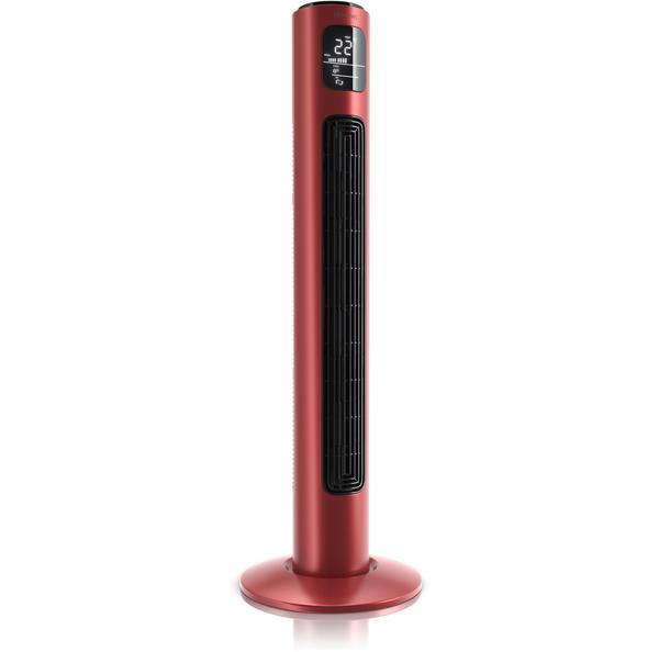 Brandson Turmventilator mit Fernbedienung, LED-Display & Oszillation Lüfter rubinrot rot