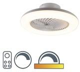 QAZQA Design Deckenventilator weiß inkl. LED dimmbar - Clima