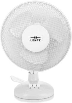 Technic24 LENTZ Tischventilator Ventilator 23 cm Oszillieren Luftkühler 2 Stufen Weiß