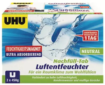 UHU Feuchtigkeitsmagnet Nachf&uuml;ll-Tab neutral 2 x 450 g