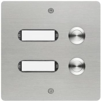 Grothe Etagenplatte ETA 502 V2A AP 2 WE Klingeltaster mit Namensschild Edelstahl (55502)