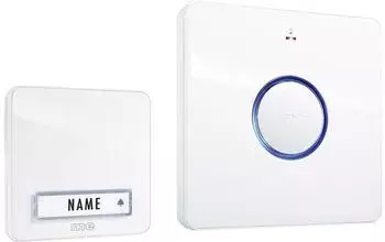 M-E Modern Electronics BELL-231.3 Funk-T&uuml;rglocken-Set mit LED-Leuchtring f&uuml;r 1-Familienhaus (41095)