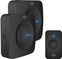 Funk T&uuml;rklingel-set 2 Batteriebetriebene Empf&auml;nger, Optisches Signal, Schwarz