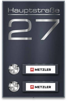 Metzler Aufputz für Zweifamilienhäuser in Anthrazit matt 2-Fach Tara M2