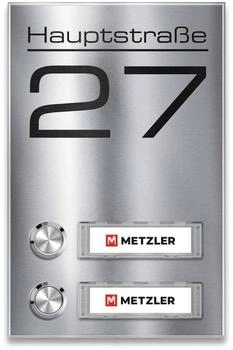 Metzler Edelstahl austauschbare Namensschilder Tara M2 Silber