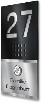 Metzler Edelstahl direkt vom Hersteller inkl. Gravur-Service LED V2A Geschenkidee Klingelschild 110 x 200 mm