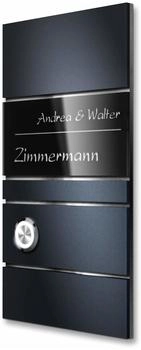 Metzler Grey Bell Edelstahl in Anthrazit LED-Taster + Gravur Modernes wetterfestes Design (12806)