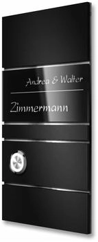 Metzler Black Bell Edelstahl in Schwarz LED-Taster + Gravur Modernes wetterfestes Design (6483)