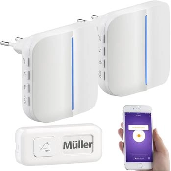 Somikon WLAN 2 WLAN-Steckdosen-Empf&auml;nger kinetischer App 100m 80dB (ZX5049-944)