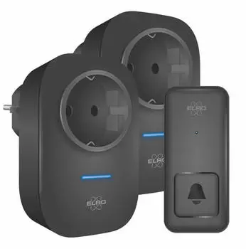 Elro DB4000 Funk-T&uuml;rklingel 2 Empf&auml;nger mit Anzeige, kabellos, 150m (DB4000-P1C2B)