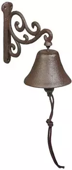 Relaxdays Wandglocke Gusseisen, antik, braun