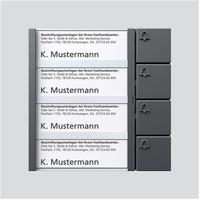 S. Siedle & Soehne Tastenmodul BTM 650-04 DG dunkelgrau-glimmer 4fach (200038797-00)