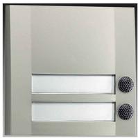 Grothe Klingeltaster 2fach 90x90x18.5mm sil/sw Domolux Duo SIM (51213)