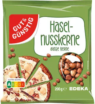 Gut & G&uuml;nstig Haselnusskerne naturbelassen, ganz