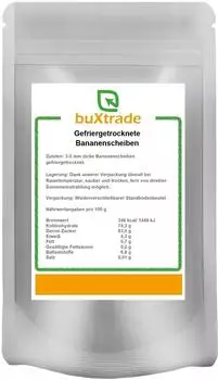Buxtrade Gefriergetrocknete Bananenscheiben 0,1kg